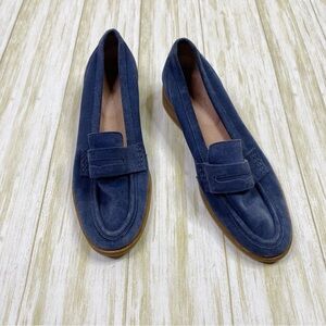 Seychelles Navy Blue Suede Leather Sail Away Loafers
